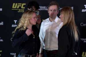 Валентина Шевченко и Манон Фиоро встретились лицом к лицу перед UFC 315