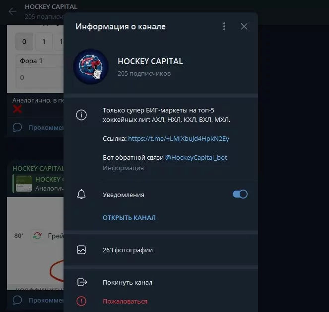 Hockey Capital bot телеграмм