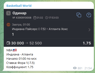 Basketball World телеграм канал